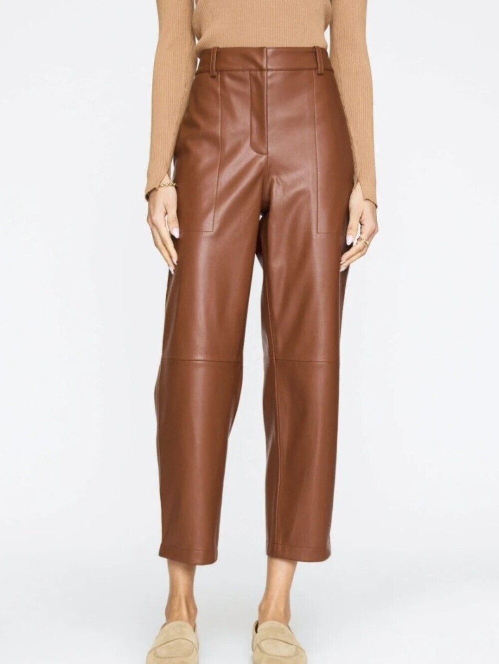Brochu Walker The Stone Vegan Leather Pant Cognac XS NWT